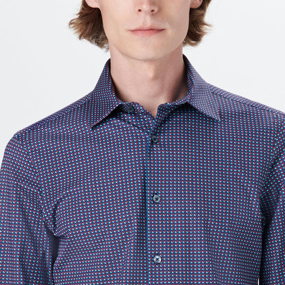 Bugatchi - Chemise manches longues avec carrés OoohCotton® - LE CAPITAINE D'A BORD