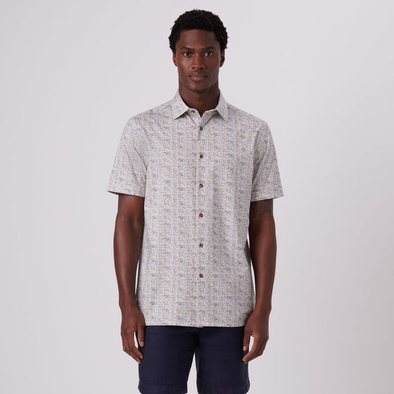 Bugatchi - Milo - Chemise manches courtes motifs OOOHCOTTON© - LE CAPITAINE D'A BORD