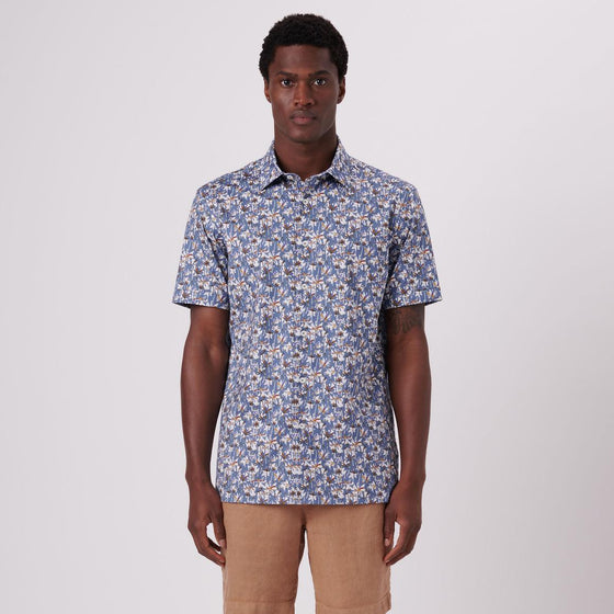 Bugatchi - Milo - Chemise manches courtes palmiers OOOHCOTTON© - LE CAPITAINE D'A BORD