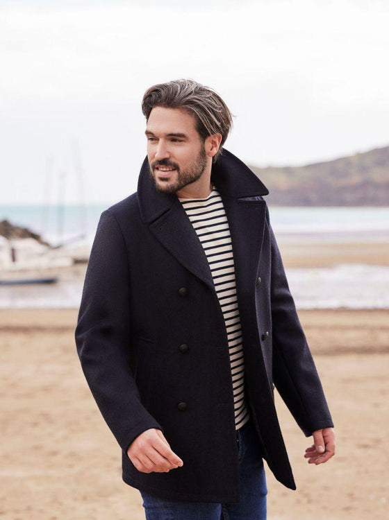 Dalmard Marine - Oslo - Caban de laine pour homme - Marine - LE CAPITAINE D'A BORD
