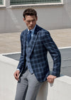 Digel - Edward - Veston à carreaux Soft Linen - Bleu - LE CAPITAINE D'A BORD