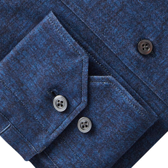 Emanuel Berg - Byron - Chemise manches longues Albini 4Flex - Modern Fit - Marine - LE CAPITAINE D'A BORD