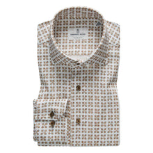  Emanuel Berg - Byron - Chemise manches longues florale Albini 4Flex - Modern Fit - Beige - LE CAPITAINE D'A BORD