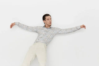 Emanuel Berg - Byron - Chemise manches longues paisley Albini 4Flex - Modern Fit - Beige - LE CAPITAINE D'A BORD
