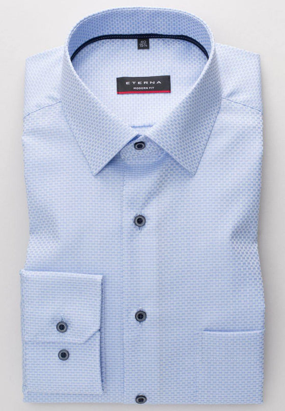 ETERNA - Chemise motifs manches longues Modern Fit - LE CAPITAINE D'A BORD