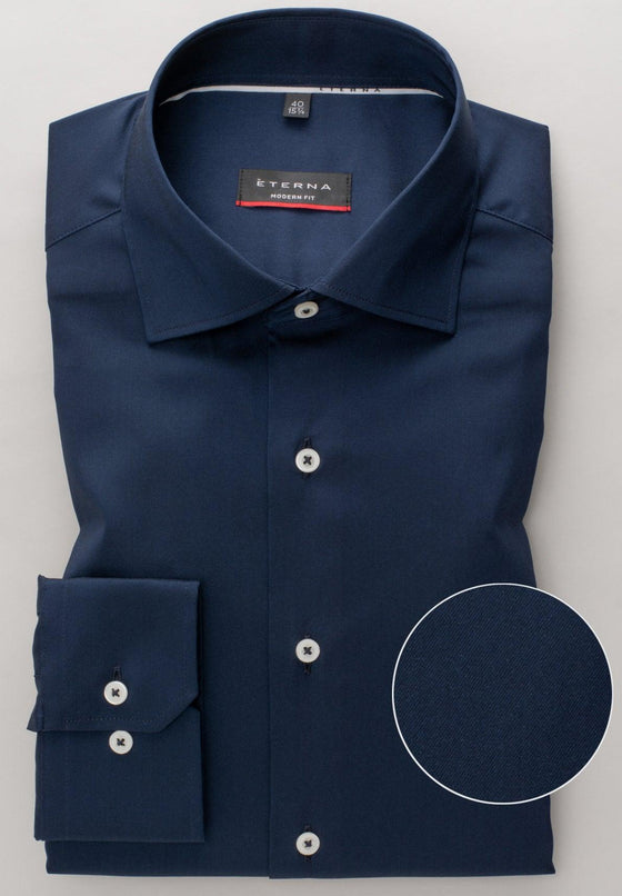 ETERNA - Chemise unie Performance manches longues - Modern Fit - LE CAPITAINE D'A BORD