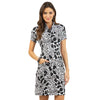 Ibkül - Bianca Short Sleeve Zip Mock Neck Dress - 67079 - LE CAPITAINE D'A BORD