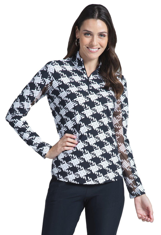 Ibkül - Kimberly Print Long Sleeve Mock Neck Top – 10376 - LE CAPITAINE D'A BORD