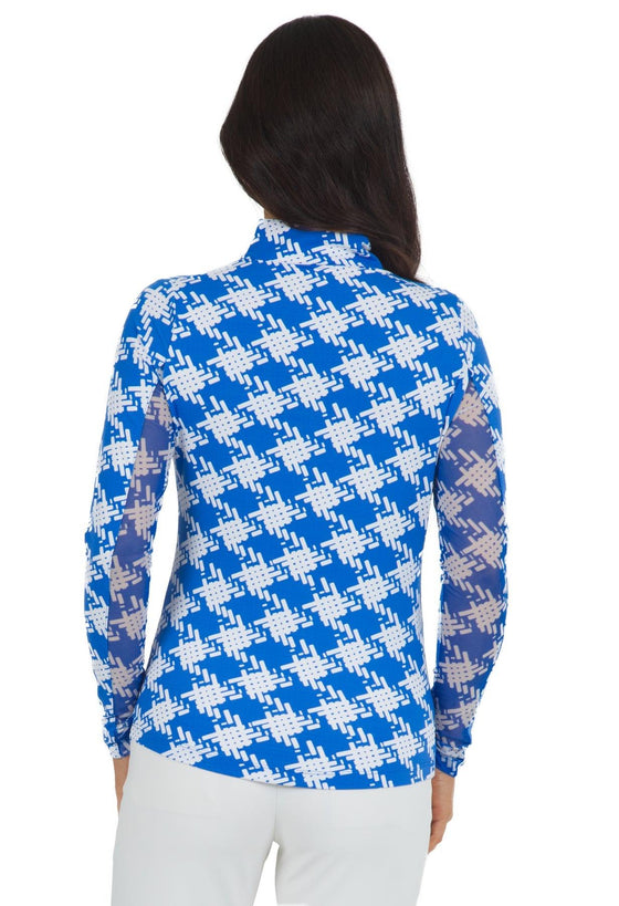 Ibkül - Kimberly Print Long Sleeve Mock Neck Top – 10376 - LE CAPITAINE D'A BORD