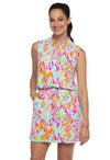 Ibkül - Tillie Print Sleeveless Zip Mock Neck Dress - 58857 - LE CAPITAINE D'A BORD