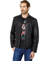 John Varvatos - Jacket de cuir à col rond - LE CAPITAINE D'A BORD