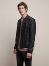 John Varvatos - Jacket de cuir à col rond - LE CAPITAINE D'A BORD