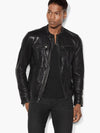 John Varvatos - Jacket de cuir à col rond - LE CAPITAINE D'A BORD