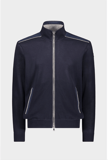  Paul & Shark - Cardigan zip de coton Fresco avec appliqués de lin - LE CAPITAINE D'A BORD