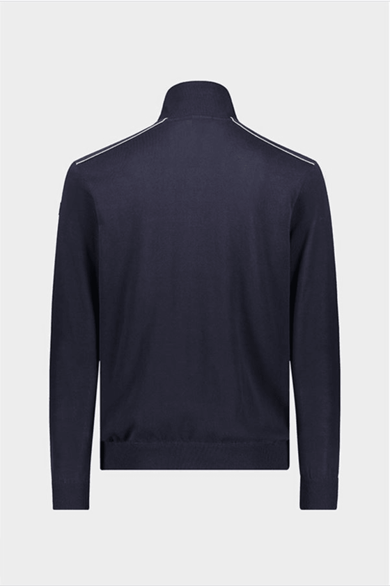 Paul & Shark - Cardigan zip de coton Fresco avec appliqués de lin - LE CAPITAINE D'A BORD