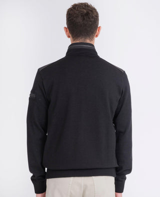 Paul & Shark - Cardigan zip de laine avec nylon aux épaules - LE CAPITAINE D'A BORD