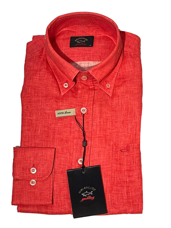 Paul & Shark - Chemise unie de lin manches longues (plusieurs couleurs disponibles) - LE CAPITAINE D'A BORD