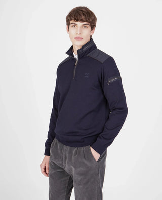 Paul & Shark - Col zip de laine avec appliqués de nylon - LE CAPITAINE D'A BORD