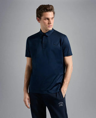Paul & Shark - Polo uni manches courtes à col chemise - LE CAPITAINE D'A BORD