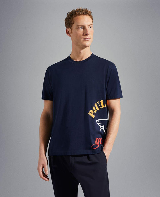 Paul & Shark - T-shirt de coton logo sur le côté - LE CAPITAINE D'A BORD