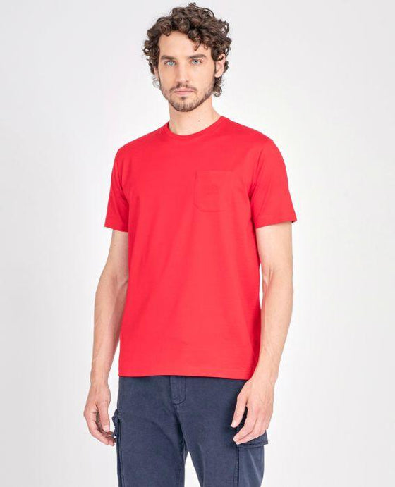 Paul & Shark - T-shirt uni coton mercerisé avec poche - LE CAPITAINE D'A BORD
