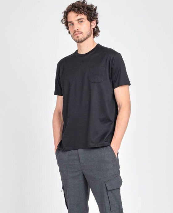 Paul & Shark - T-shirt uni coton mercerisé avec poche - LE CAPITAINE D'A BORD