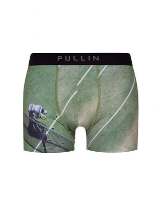 Men's boxer briefs with tennis court and player graphic, black waistband, PULLIN logo